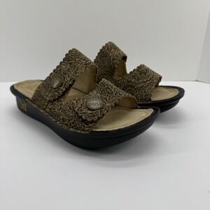 Alegria Leather Adjustable Slide Sandals Sandra Freedom Rock Sz  EU 39 825025